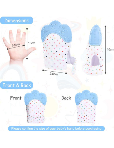 2 Mitones de Silicona para Dentición Infantil Vicloon Azul
