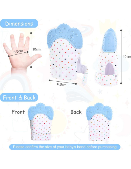 2 Mitones de Silicona para Dentición Infantil Vicloon Azul