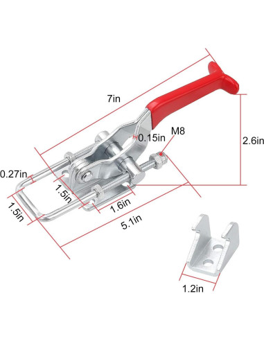 2Pack Abrazadera de Palanca Ajustable ASeleccionado 1000Kg