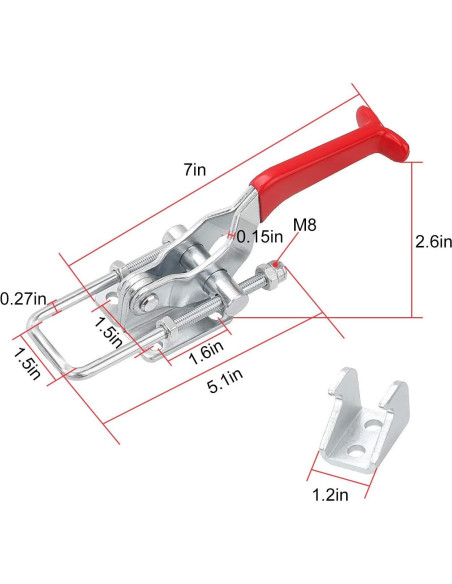 2Pack Abrazadera de Palanca Ajustable ASeleccionado 1000Kg