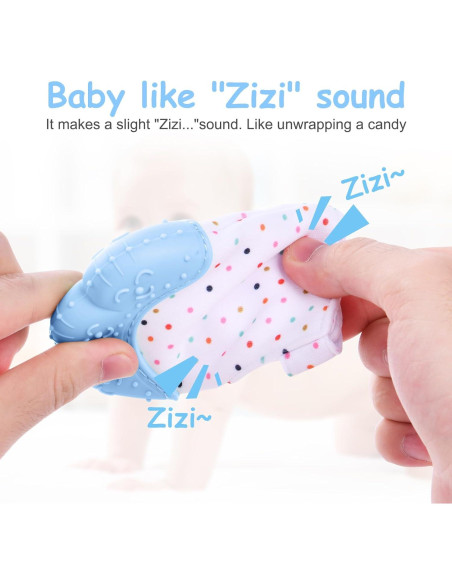 2 Mitones de Silicona para Dentición Infantil Vicloon Azul