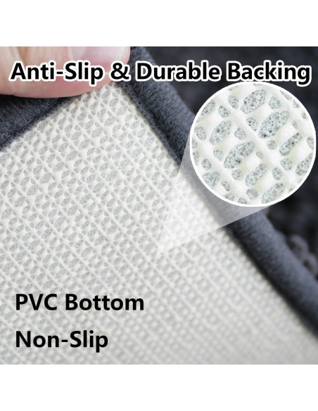 Alfombra de Baño BOANKODU Chenilla Gris Oscuro 58x38 cm