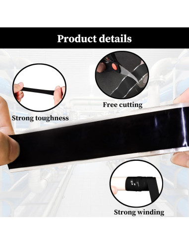 Cinta Adhesiva Impermeable 2.5cm x 3m WisePoint Negra