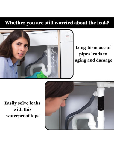 Cinta Adhesiva Impermeable 2.5cm x 3m WisePoint Negra