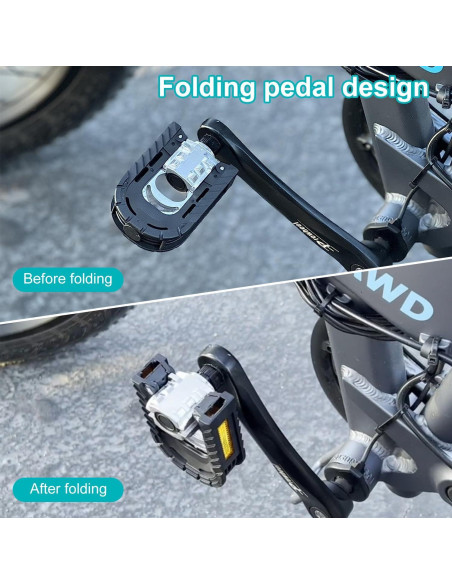 Pedales Plegables HANEVEAR 12.45x6.86cm Aluminio Antideslizantes