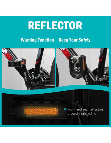 Pedales Plegables HANEVEAR 12.45x6.86cm Aluminio Antideslizantes