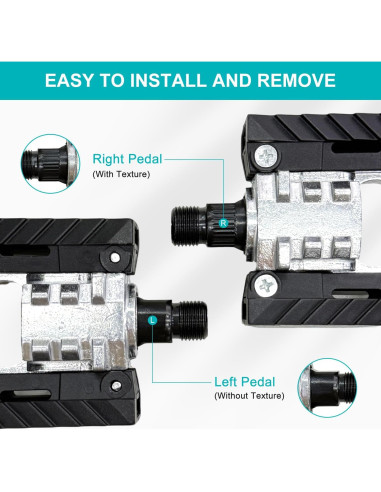 Pedales Plegables HANEVEAR 12.45x6.86cm Aluminio Antideslizantes