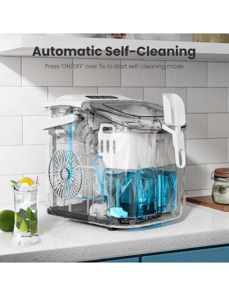 Máquina de Hielo AGLUCKY Portátil 11.79kg/24H Blanca
