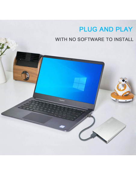 Disco Duro Externo Portátil HWAYO 750GB USB 3.0 Plata