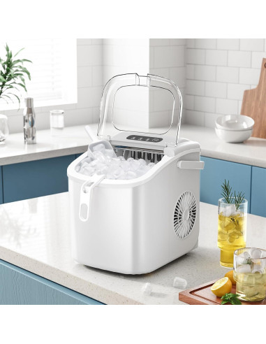 Máquina de Hielo AGLUCKY Portátil 11.79kg/24H Blanca