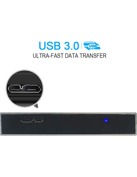 Disco Duro Externo Portátil HWAYO 750GB USB 3.0 Plata