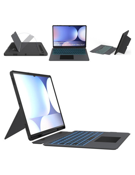 Funda de Teclado HEAPAO para Samsung Galaxy Tab S10 Ultra 14.6"
