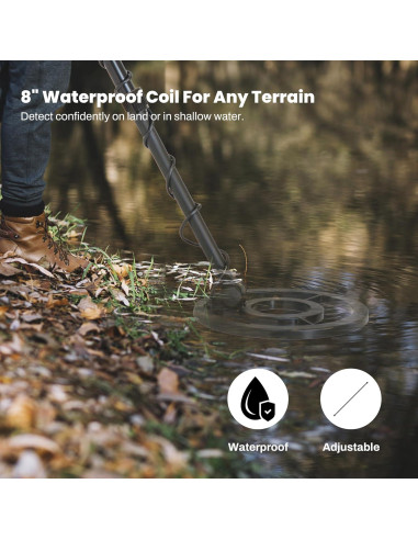 Detector de Metales Bounty Hunter Time Ranger - Pantalla LCD, 4 Modos, Bobina Impermeable