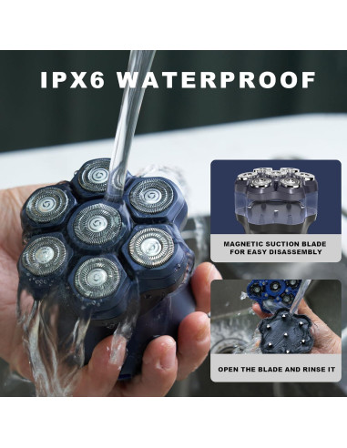 Afeitadora Eléctrica para Cabeza Calva KOMINGDON 7D Impermeable