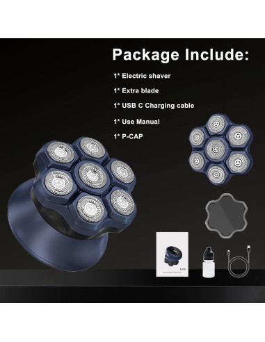 Afeitadora Eléctrica para Cabeza Calva KOMINGDON 7D Impermeable