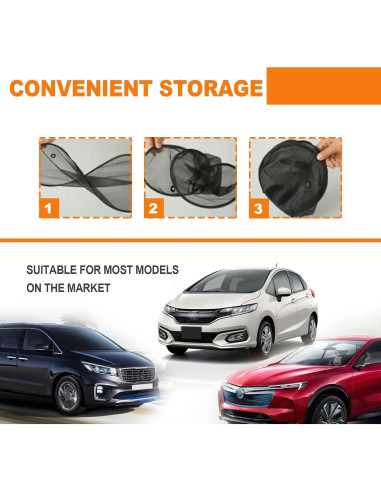 Sombrillas para Coche KEVWR 2 Pcs Protección Solar UV Negra