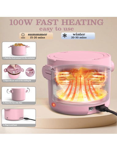 Caja de Almuerzo Eléctrica CDBEEE 33oz Acero Inoxidable 100W