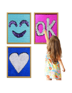 BALAPET 3 Paneles Sensoriales de Madera con Lentejuelas Reversibles