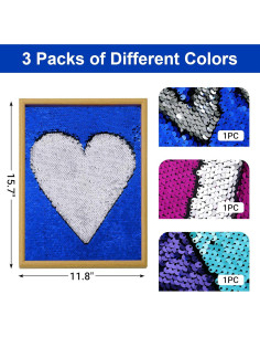 BALAPET 3 Paneles Sensoriales de Madera con Lentejuelas Reversibles 2