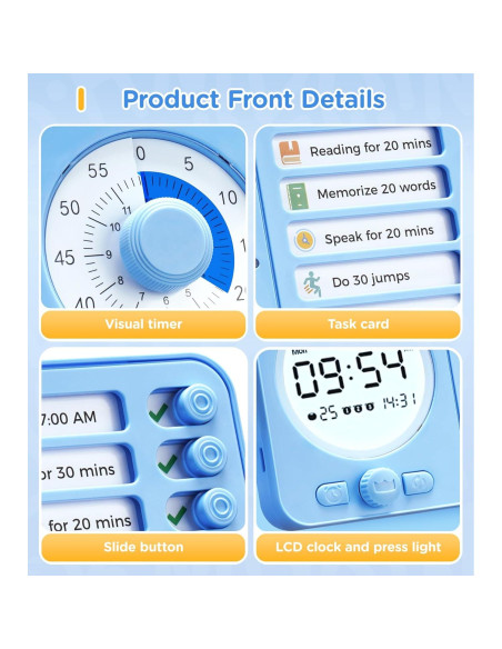 Temporizador Visual 3-en-1 Herloreen para Niños y Adultos