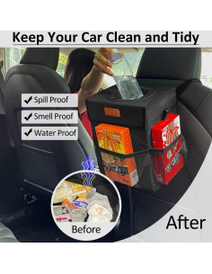 Bote de Basura para Auto ELONGRIVER 7.57L Negro Plegable 2