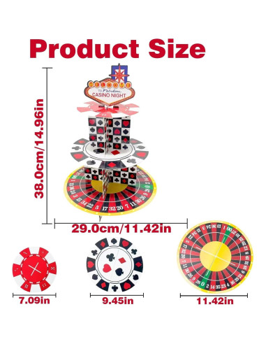 Soporte para Cupcakes de Cartón Pau1Hami1ton Las Vegas 3 Niveles