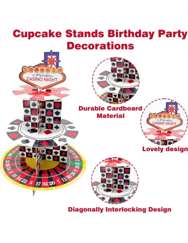 Soporte para Cupcakes de Cartón Pau1Hami1ton Las Vegas 3 Niveles