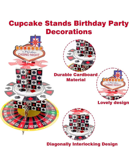 Soporte para Cupcakes de Cartón Pau1Hami1ton Las Vegas 3 Niveles