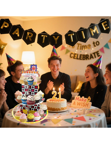 Soporte para Cupcakes de Cartón Pau1Hami1ton Las Vegas 3 Niveles