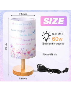 Lámpara de Mesa Inspiracional Tujoe 21x15 cm Morada 2