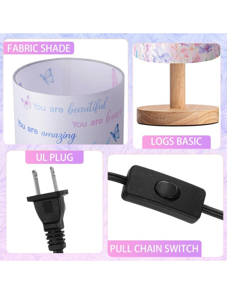 Lámpara de Mesa Inspiracional Tujoe 21x15 cm Morada