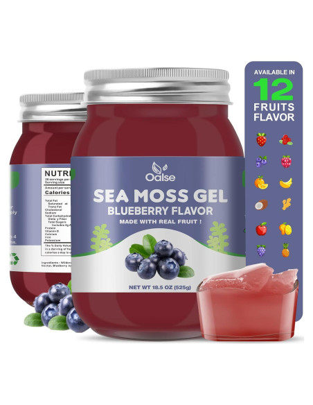 Gel de Musgo Marino OALSE 525.5g Sabor Arándano Nutritivo