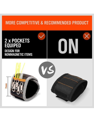 Banda de Muñeca Magnética HORUSDY 2PCS con 10 Imanes Fuertes