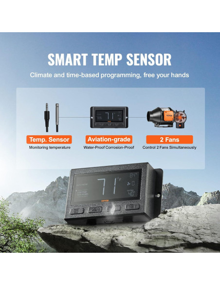 Ventilador de Conducto VEVOR 4" 205 CFM Silencioso con Controlador