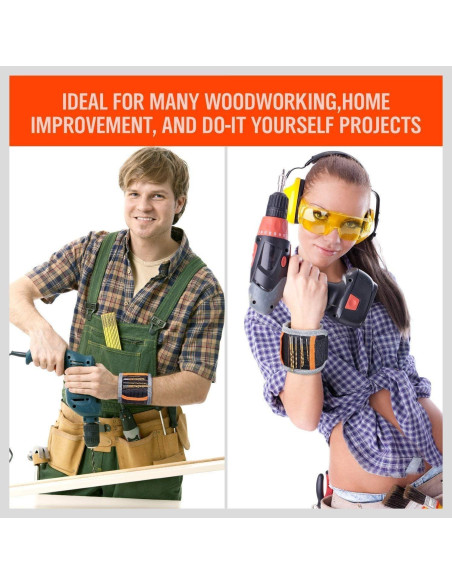 Banda de Muñeca Magnética HORUSDY 2PCS con 10 Imanes Fuertes