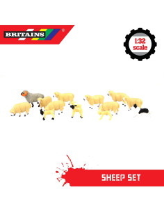 Conjunto de Ovejas Britains 1:32 con Perro Pastor 2