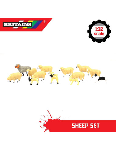 Conjunto de Ovejas Britains 1:32 con Perro Pastor