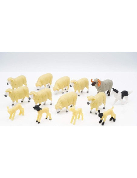 Conjunto de Ovejas Britains 1:32 con Perro Pastor