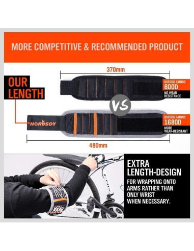 Banda de Muñeca Magnética HORUSDY 2PCS con 10 Imanes Fuertes