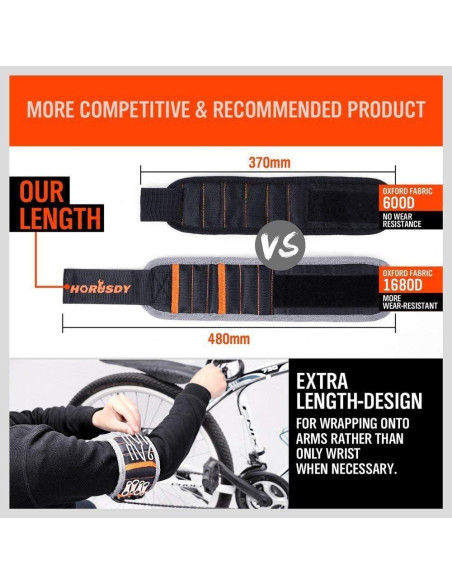 Banda de Muñeca Magnética HORUSDY 2PCS con 10 Imanes Fuertes