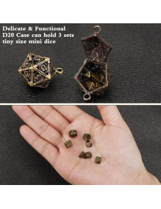 Conjunto de Dados Mini Metálicos Syhood 7 Pcs Oro Antiguo 2