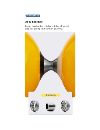 Juego de Diabolo Chino Erencook con Palos y Hilos - Azul