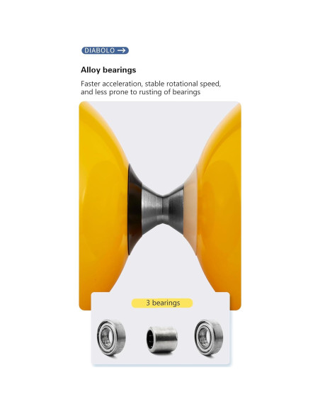 Juego de Diabolo Chino Erencook con Palos y Hilos - Azul