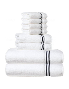 Juego de Toallas Premium Simpli-Magic 8 Piezas Algodón Negro