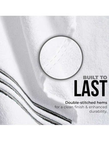 Juego de Toallas Premium Simpli-Magic 8 Piezas Algodón Negro