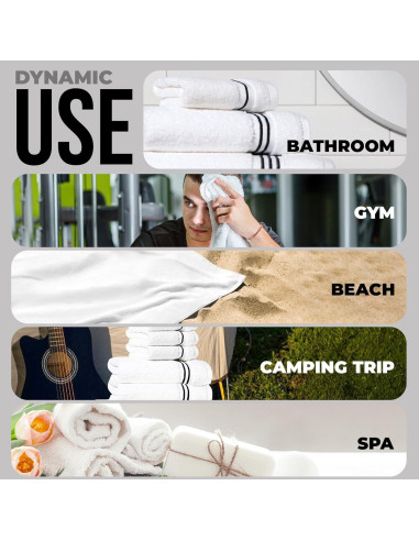 Juego de Toallas Premium Simpli-Magic 8 Piezas Algodón Negro