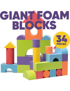 Juego de 34 Bloques de Espuma Jumbo Crafty Happitoys 2
