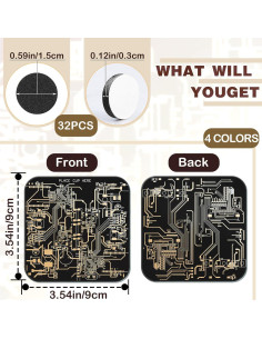 Nuenen 4 Posavasos de PCB Multicolor para Bebidas 2