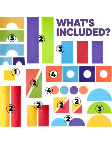 Juego de 34 Bloques de Espuma Jumbo Crafty Happitoys