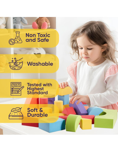 Juego de 34 Bloques de Espuma Jumbo Crafty Happitoys